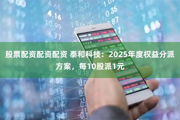 股票配资配资配资 泰和科技：2025年度权益分派方案，每10股派1元